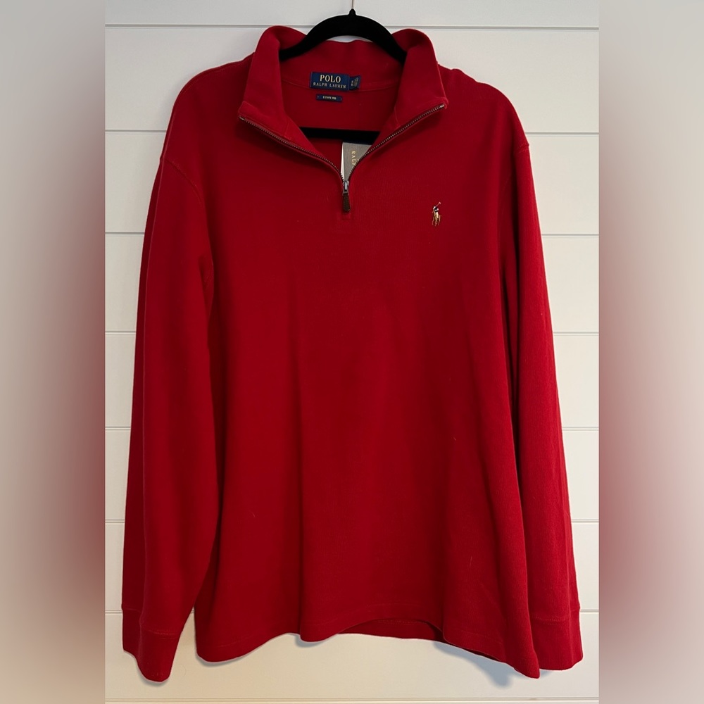 Polo Men’s Zip Neck 100% Cotton Pullover